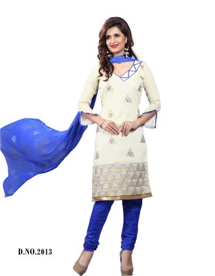 

Trendz Apparels Chanderi Embroidered Salwar Suit Dupatta Material(Un-stitched), White