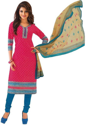 

Kivi Trendz Cotton Printed Salwar Suit Dupatta Material(Un-stitched), Dark pink