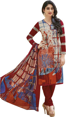 

Indian Wear Online Cotton Printed Salwar Suit Dupatta Material(Un-stitched), Multicolor