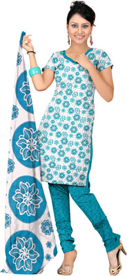 

Khushali Crepe Self Design, Printed Salwar Suit Dupatta Material(Un-stitched), Sky blue;white
