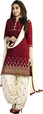 

MADA Cotton Embroidered Salwar Suit Dupatta Material(Un-stitched), Maroon