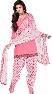 

Jiya Cotton Self Design Salwar Suit Dupatta Material(Un-stitched), Multicolor;pink;white