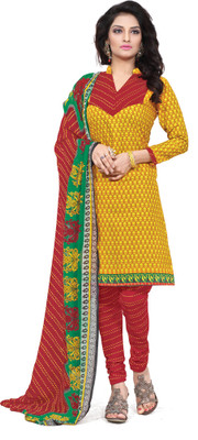 

The Four Hundred Cotton Polyester Blend Printed Semi-stitched Salwar Suit Dupatta Material, Red