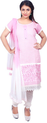 

Roohi Cotton Embroidered Salwar Suit Dupatta Material(Un-stitched), Pink