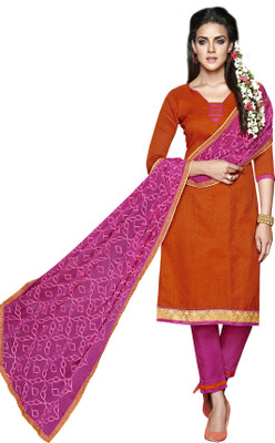 

Jiya Jute Self Design Salwar Suit Dupatta Material(Un-stitched), Orange;rani
