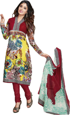 

Indian Wear Online Cotton Printed Semi-stitched Salwar Suit Dupatta Material, Yellow