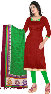 

Khushali Silk Self Design Salwar Suit Dupatta Material(Un-stitched), Green;maroon