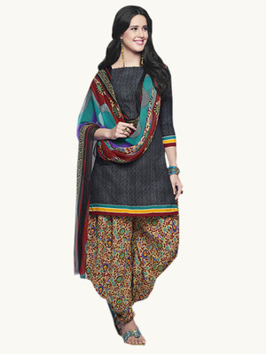 

Jiya Cotton Polyester Blend Self Design, Printed Salwar Suit Dupatta Material(Un-stitched), Grey;multicolor