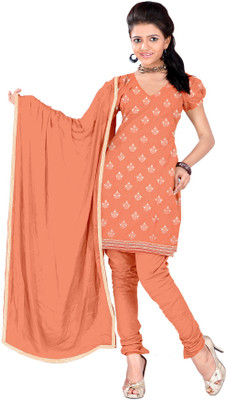 

Jiya Chanderi Self Design, Embroidered Salwar Suit Dupatta Material(Un-stitched), Pink