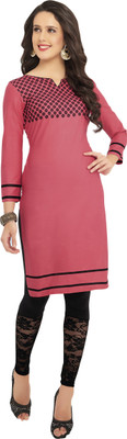 

Hrinkar Cotton Printed Kurti Fabric(Un-stitched), Pink