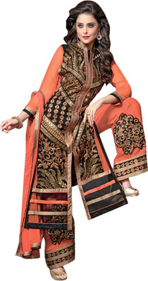

Trendz Apparels Georgette Embroidered Salwar Suit Dupatta Material(Un-stitched), Orange