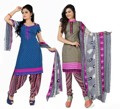 

Khushali Crepe Self Design, Printed Salwar Suit Dupatta Material(Un-stitched), Blue;brown;multicolor