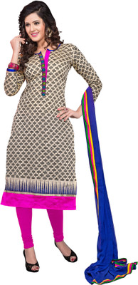 

Khushali Chanderi Self Design, Printed Dress/Top Material(Un-stitched), Black;pink
