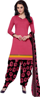 

Khushali Crepe Self Design, Printed Salwar Suit Dupatta Material(Un-stitched), Black;pink