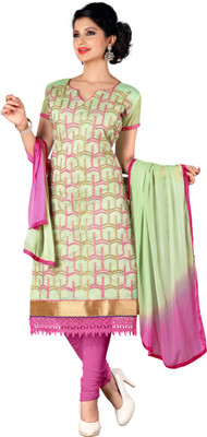 

Trendz Apparels Chanderi Embroidered Salwar Suit Dupatta Material(Un-stitched), Green
