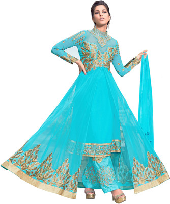 

Khushali Georgette Self Design, Embroidered Salwar Suit Dupatta Material(Un-stitched), Sky blue