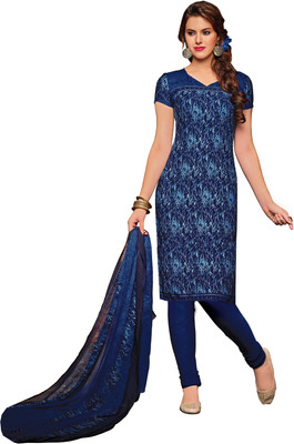 

Jiya Crepe Self Design, Printed Salwar Suit Dupatta Material(Un-stitched), Blue;multicolor