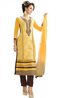 

Jiya Georgette Self Design, Embroidered Salwar Suit Dupatta Material(Un-stitched), Beige;brown;yellow