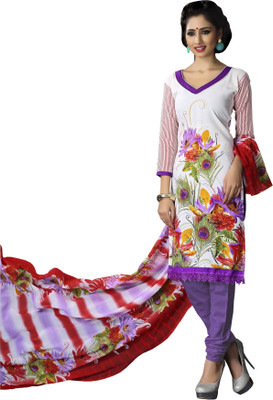 

Jiya Cotton Self Design, Printed Salwar Suit Dupatta Material(Un-stitched), Multicolor;purple;white