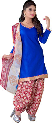 

Khushali Cotton Self Design, Printed Salwar Suit Dupatta Material(Un-stitched), Blue;multicolor;red;white