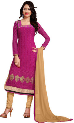 

Trendz Apparels Georgette Embroidered Salwar Suit Dupatta Material(Un-stitched), Pink