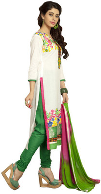 

Shree Vardhman Chanderi Floral Print Semi-stitched Salwar Suit Dupatta Material, Orange