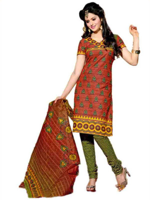 

Indian Wear Online Cotton Printed Semi-stitched Salwar Suit Dupatta Material, Multicolor