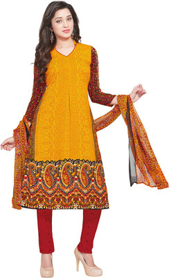 

Pshopee Synthetic Printed Salwar Suit Dupatta Material(Un-stitched), Orange