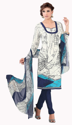 

Khushali Crepe Self Design, Printed Salwar Suit Dupatta Material(Un-stitched), Black;blue;white