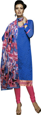 

Khushali Chanderi Self Design, Embroidered Salwar Suit Dupatta Material(Un-stitched), Blue;multicolor;pink