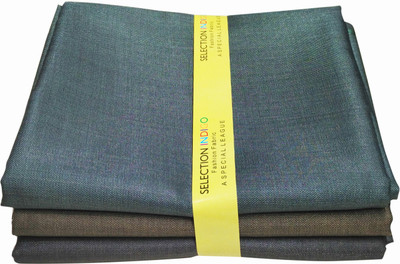 

Selection Indigo Polyester Solid Trouser Fabric(Un-stitched), Multi colour 3