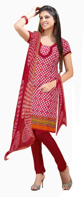 

Khushali Crepe Self Design, Printed Salwar Suit Dupatta Material(Un-stitched), Pink;white