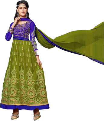 

Khushali Net Self Design, Embroidered, Embellished Salwar Suit Dupatta Material(Un-stitched), Blue;green