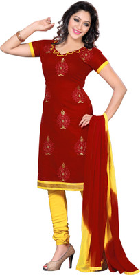 

Jiya Chanderi Self Design, Embellished, Embroidered Salwar Suit Dupatta Material(Un-stitched), Maroon