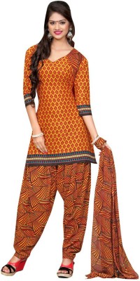 

Trendz Apparels Cotton Printed Salwar Suit Dupatta Material(Un-stitched), Orange