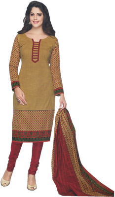 

Party Wear Dresses Cotton Printed Salwar Suit Dupatta Material(Un-stitched), Green