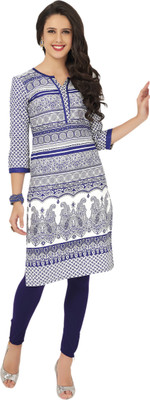 

Kanheyas Cotton Printed Kurti Fabric(Un-stitched), Blue