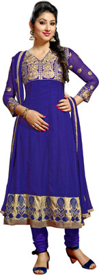 

Khushali Georgette Embroidered Salwar Suit Dupatta Material(Un-stitched), Blue