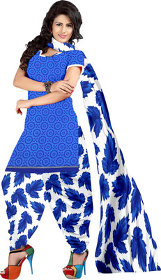 

Khushali Crepe Self Design, Printed Salwar Suit Dupatta Material(Un-stitched), Blue;white