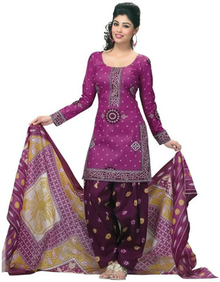 

Fashion Valley Cotton Printed Salwar Suit Dupatta Material(Un-stitched), Pink