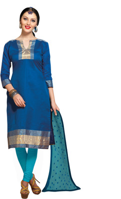 

Khushali Silk Self Design Salwar Suit Dupatta Material(Un-stitched), Light blue