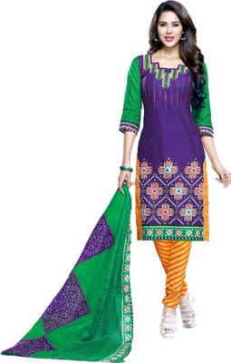 

Party Wear Dresses Cotton Printed Salwar Suit Dupatta Material(Un-stitched), Blue