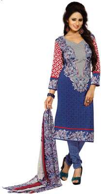 

Shree Vardhman Crepe Embroidered Salwar Suit Dupatta Material(Un-stitched), Blue