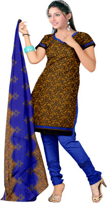 

Khushali Crepe Self Design, Printed Salwar Suit Dupatta Material(Un-stitched), Black;dark yellow