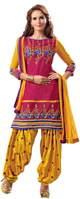 

Indian Wear Online Georgette Embroidered Semi-stitched Salwar Suit Dupatta Material, Multicolor