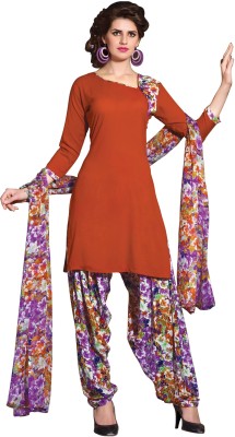 

Khushali Crepe Self Design, Printed Salwar Suit Dupatta Material(Un-stitched), Dark orange