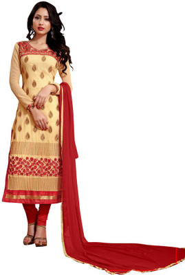 Trendz Apparels Georgette Embroidered Salwar Suit Dupatta Material(Un-stitched), Gold