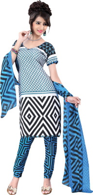 

Trendz Apparels Crepe Printed Dress/Top Material(Un-stitched), Black