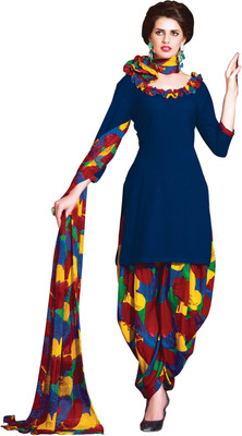 

Khushali Crepe Self Design, Printed Salwar Suit Dupatta Material(Un-stitched), Navy blue