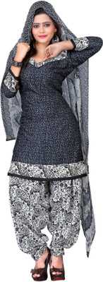 

Jiya Crepe Self Design, Printed Salwar Suit Dupatta Material(Un-stitched), Black;grey